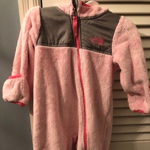 North Face pink infant snow suit size 6-12 months